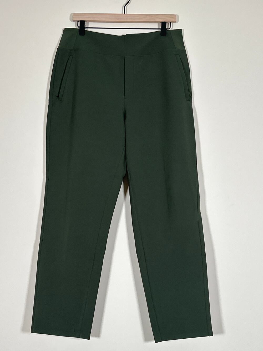 Athleta Endless High Rise Pants Women’s 12 Dark Green Olive Stretch Ankle